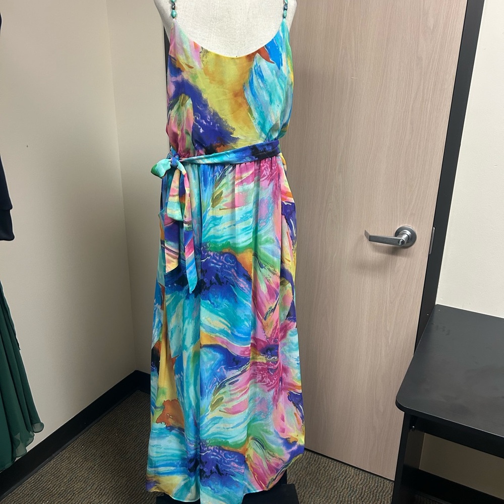 Bisou Bisou Multicolor Abstract Maxi Dress